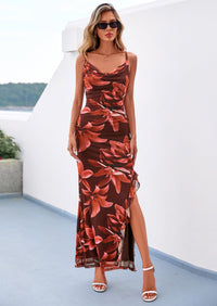 PRETTYGARDEN Women's Summer Floral Maxi Dress Spaghetti Strap Mesh Spring Wedding Guest Dresses Beach Vacation Sundress PRETTYGARDEN