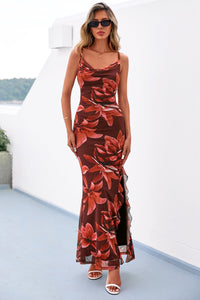 PRETTYGARDEN Women's Summer Floral Maxi Dress Spaghetti Strap Mesh Spring Wedding Guest Dresses Beach Vacation Sundress PRETTYGARDEN