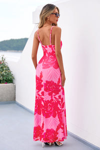 PRETTYGARDEN Women's Summer Floral Maxi Dress Spaghetti Strap Mesh Spring Wedding Guest Dresses Beach Vacation Sundress PRETTYGARDEN