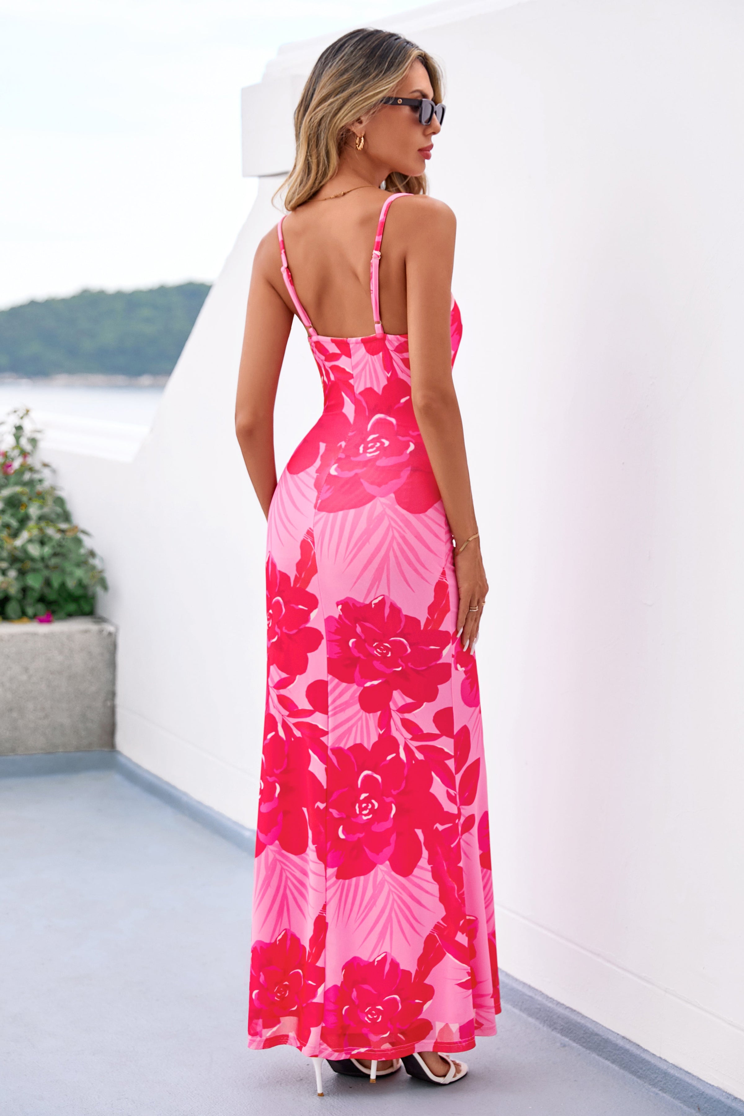 PRETTYGARDEN Women's Summer Floral Maxi Dress Spaghetti Strap Mesh Spring Wedding Guest Dresses Beach Vacation Sundress PRETTYGARDEN