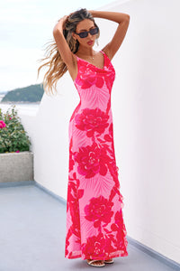 PRETTYGARDEN Women's Summer Floral Maxi Dress Spaghetti Strap Mesh Spring Wedding Guest Dresses Beach Vacation Sundress PRETTYGARDEN