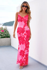 PRETTYGARDEN Women's Summer Floral Maxi Dress Spaghetti Strap Mesh Spring Wedding Guest Dresses Beach Vacation Sundress PRETTYGARDEN