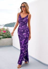 PRETTYGARDEN Women's Summer Floral Maxi Dress Spaghetti Strap Mesh Spring Wedding Guest Dresses Beach Vacation Sundress PRETTYGARDEN