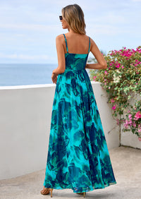 PRETTYGARDEN Women's Floral Maxi Dress Summer Outfits Spaghetti Strap Flowy Long Sundress Beach Vacation Boho Dresses PRETTYGARDEN