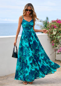 PRETTYGARDEN Women's Floral Maxi Dress Summer Outfits Spaghetti Strap Flowy Long Sundress Beach Vacation Boho Dresses PRETTYGARDEN