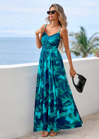 PRETTYGARDEN Women's Floral Maxi Dress Summer Outfits Spaghetti Strap Flowy Long Sundress Beach Vacation Boho Dresses PRETTYGARDEN