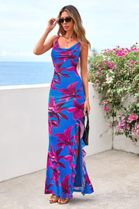 PRETTYGARDEN Women's Summer Floral Maxi Dress Spaghetti Strap Mesh Spring Wedding Guest Dresses Beach Vacation Sundress PRETTYGARDEN