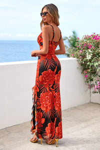 PRETTYGARDEN Women's Summer Floral Maxi Dress Spaghetti Strap Mesh Spring Wedding Guest Dresses Beach Vacation Sundress PRETTYGARDEN