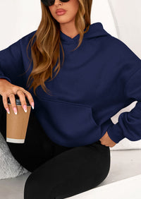 PRETTYGARDEN Women's Fall Hooded Sweatshirts Long Sleeve Half Zip Cropped Hoodies Pullover Winter Fashion Clothes