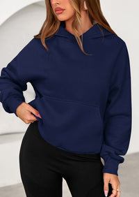 PRETTYGARDEN Women's Fall Hooded Sweatshirts Long Sleeve Half Zip Cropped Hoodies Pullover Winter Fashion Clothes