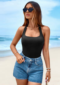 PRETTYGARDEN Women's Summer Halter Tank Tops Y2K Sleeveless Slim Fitted Backless Shirts Going Out Spring Workout Clothes PRETTYGARDEN