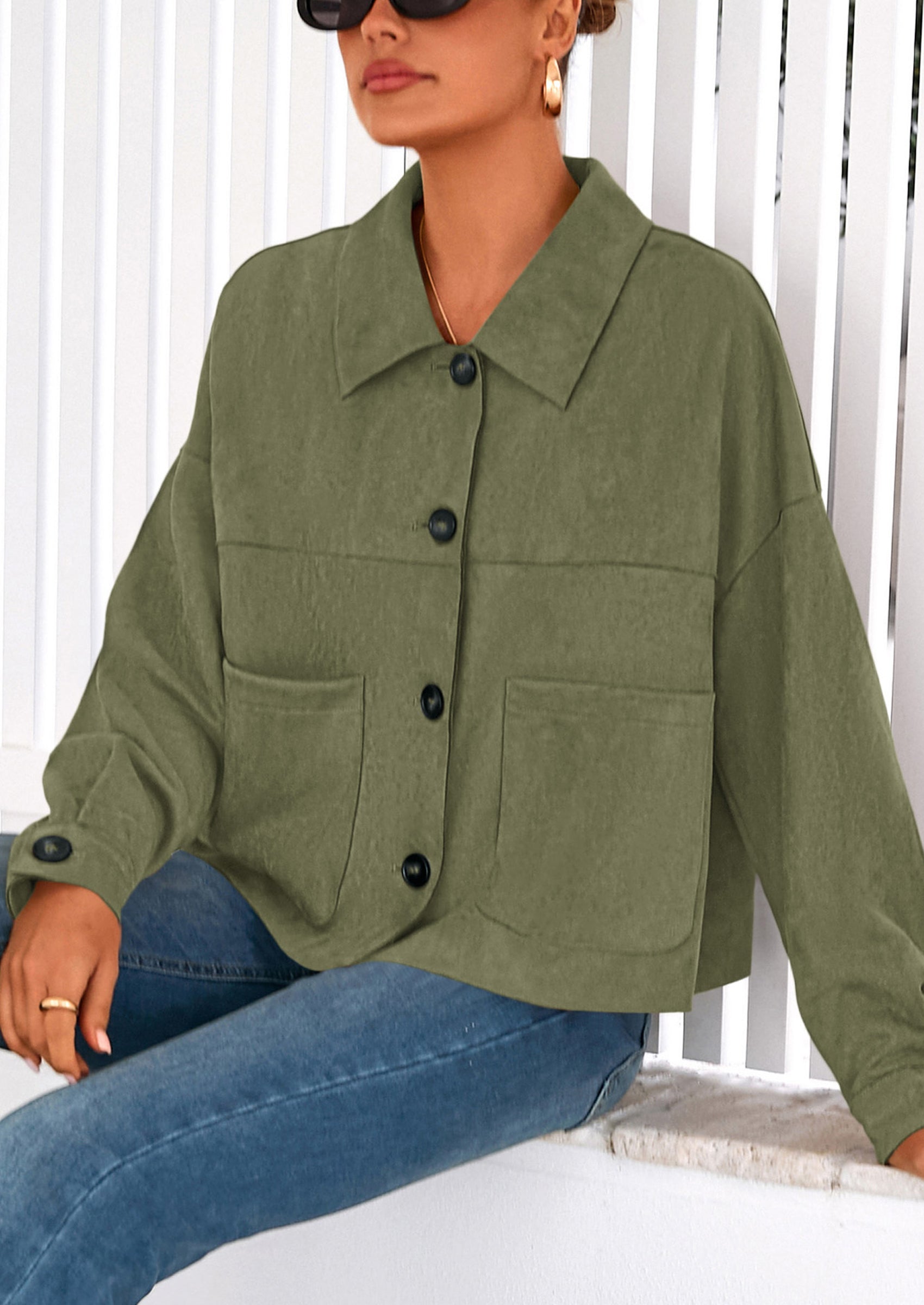 PRETTYGARDEN Women's Faux Suede Cropped Jacket Casual Lightweight Fall Fashion Winter Coats Outerwear Trendy Clothes