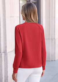 PRETTYGARDEN Long Sleeve Shirts for Women Waffle Knit Tops Fall Fashion Dressy Casual Loose Tunic Blouse Winter Clothing