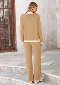 PRETTYGARDEN Lounge Sets for Women Fall Loungewear 2 Piece Outfits Cardigan Sweaters Track Suit Matching Winter Clothing