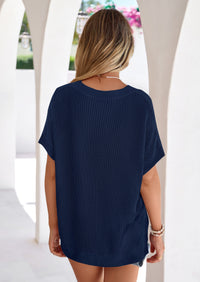 PRETTYGARDEN Women's Spring Short Sleeve Sweaters Lightweight V Neck Casual Going Out Summer T PRETTYGARDEN