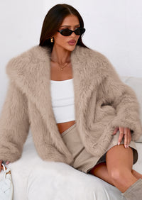 PRETTYGARDEN Womens Winter Coats Trendy Long Sleeve Furry Faux Fur Jackets Button Lapel Warm Fall Outwear with Pockets