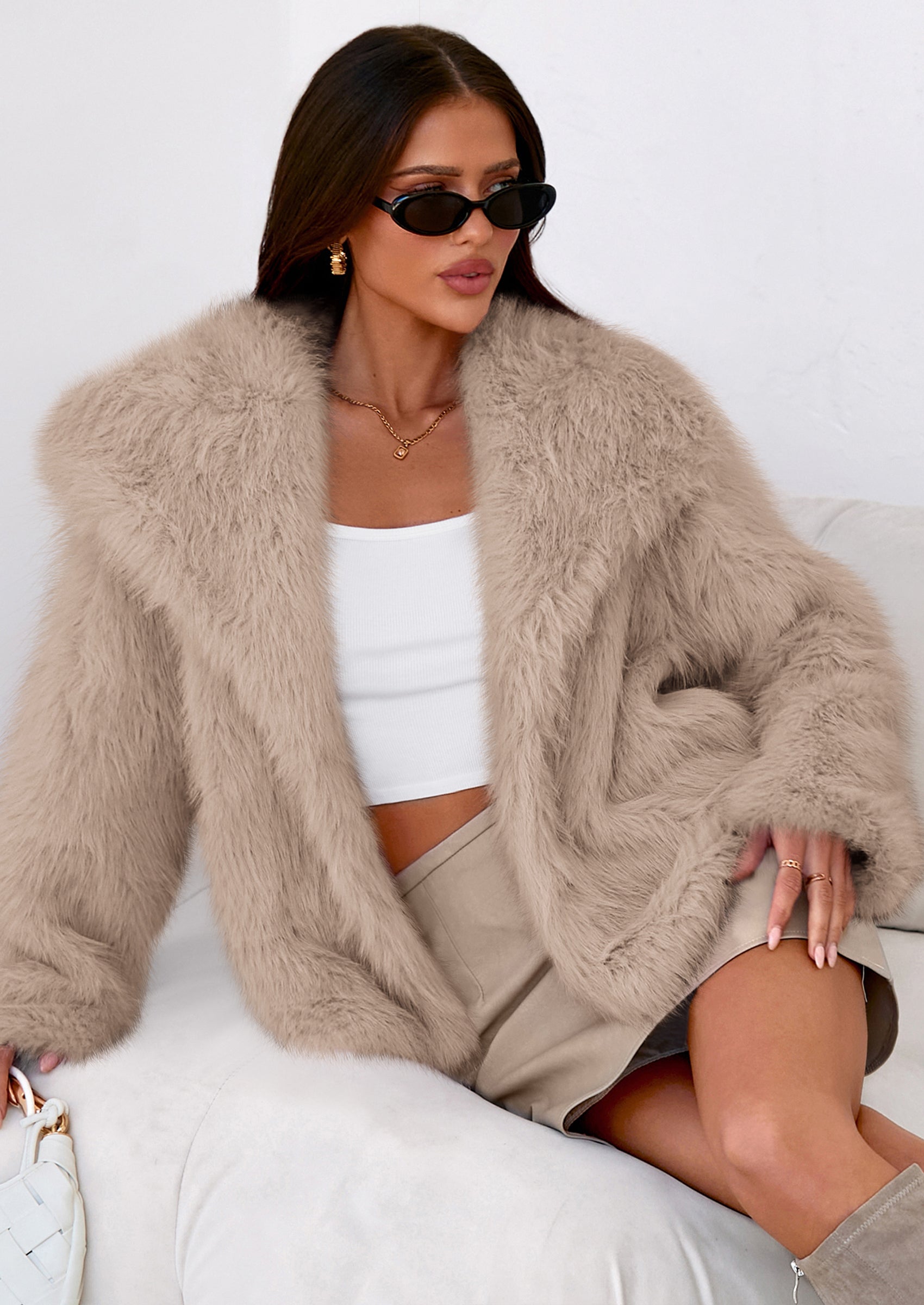 PRETTYGARDEN Womens Winter Coats Trendy Long Sleeve Furry Faux Fur Jackets Button Lapel Warm Fall Outwear with Pockets