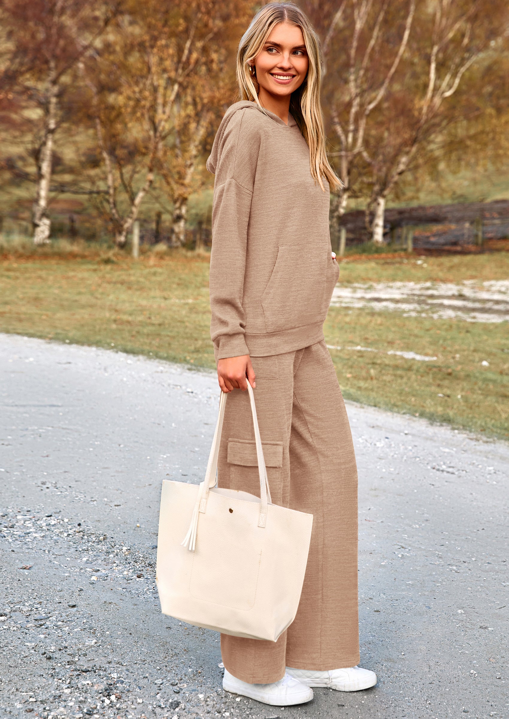 PRETTYGARDEN 2 Piece Sets For Women Fall Sweatsuits Outfits Lounge Matching Hoodie Set Travel Track Suits Winter Clothes