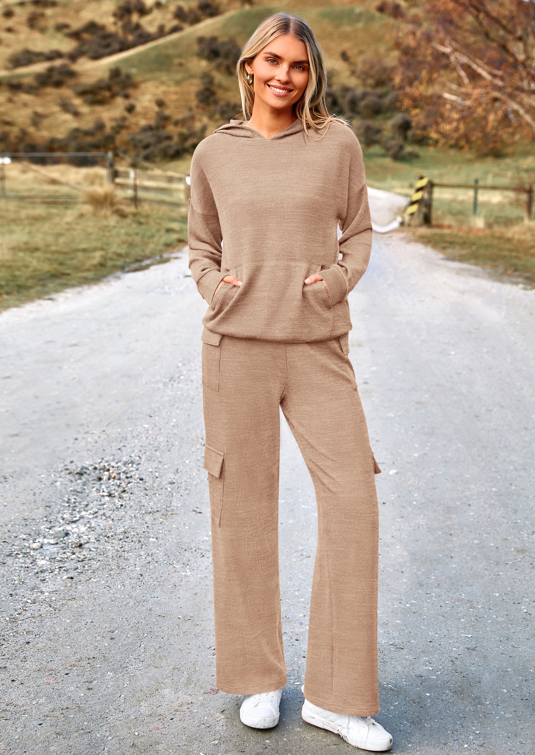 PRETTYGARDEN 2 Piece Sets For Women Fall Sweatsuits Outfits Lounge Matching Hoodie Set Travel Track Suits Winter Clothes