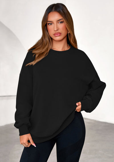 PRETTYGARDEN Sweatshirts for Women Oversized Crewneck Fleece Pullover Long Sleeve Tops Comfy Fall Winter Fashion Outfits