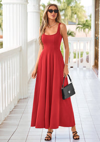 PRETTYGARDEN Cocktail Dresses for Women Formal Summer Sleeveless A Line Long Flowy Spring Wedding Guest Party Midi Dress