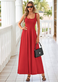 PRETTYGARDEN Cocktail Dresses for Women Formal Summer Sleeveless A Line Long Flowy Spring Wedding Guest Party Midi Dress