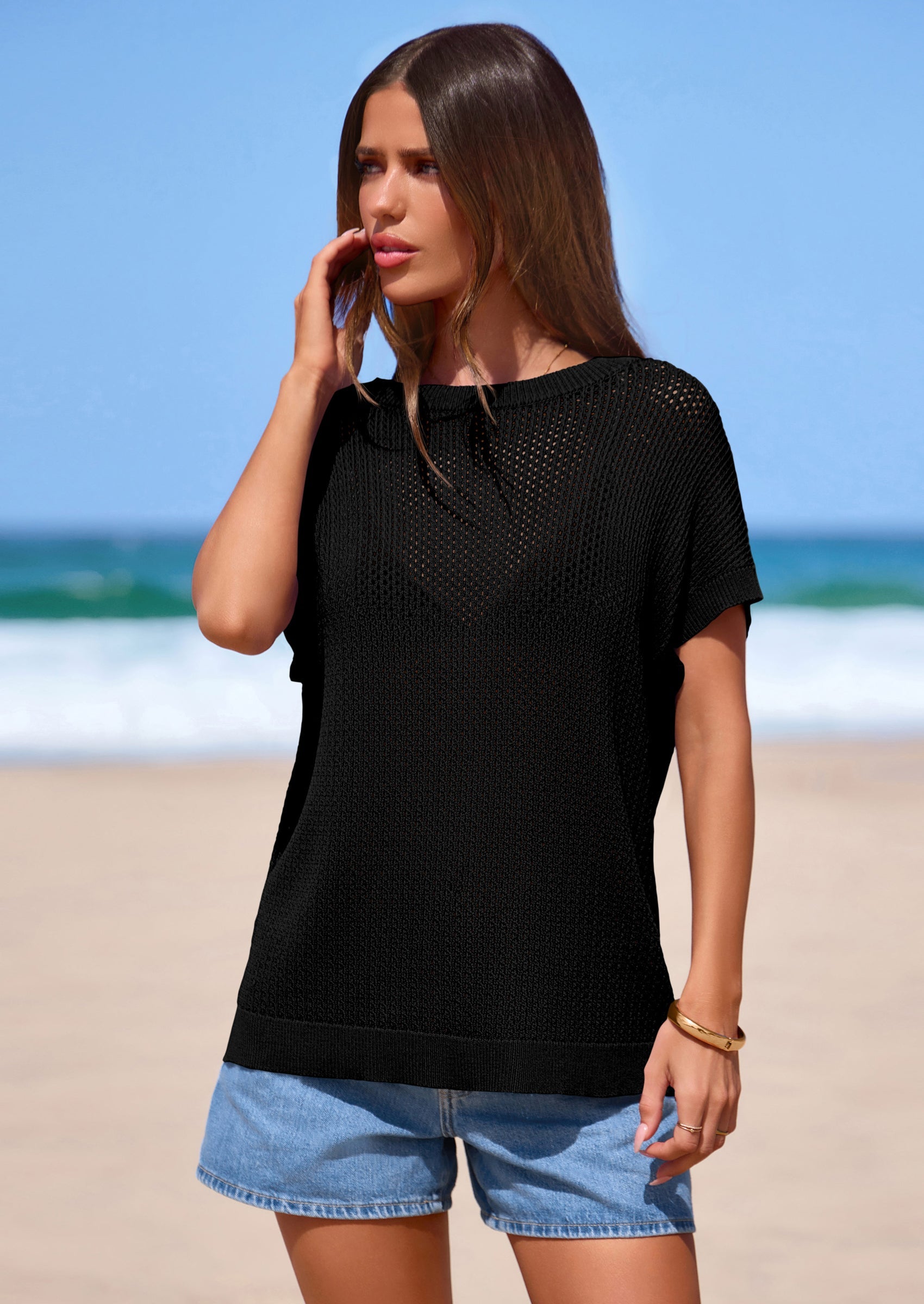 PRETTYGARDEN Women Spring Sweater Vest Business Casual Tank Top Lightweight Cap Sleeve Knit Shirts Trendy Summer Outfits PRETTYGARDEN