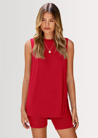 PRETTYGARDEN 2 Piece Sets for Women Summer Matching Lounge Shorts Set Resort Airport Travel Loungewear Outfits Clothing