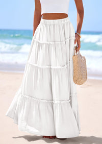 PRETTYGARDEN Women's Tiered Maxi Skirt Summer Spring Fashion 2026 High Waisted Long Flowy Casual Boho Beach Vacation Clothes PRETTYGARDEN