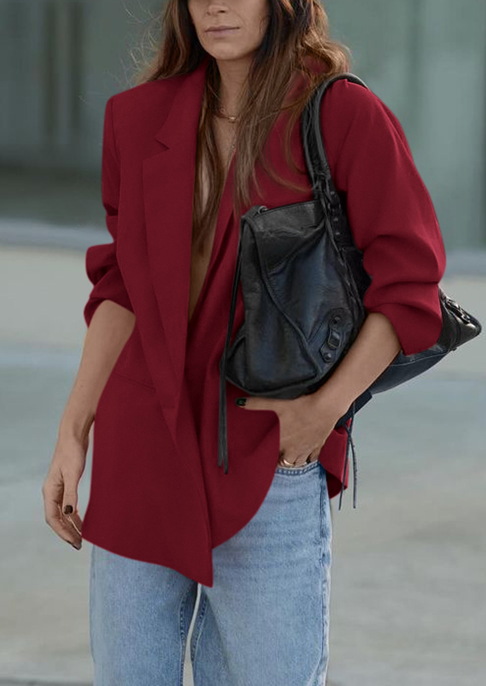 PRETTYGARDEN Fall Blazers for Women Business Casual Long Sleeve Lapel Pockets Dressy Suit Jackets Work Office Clothes