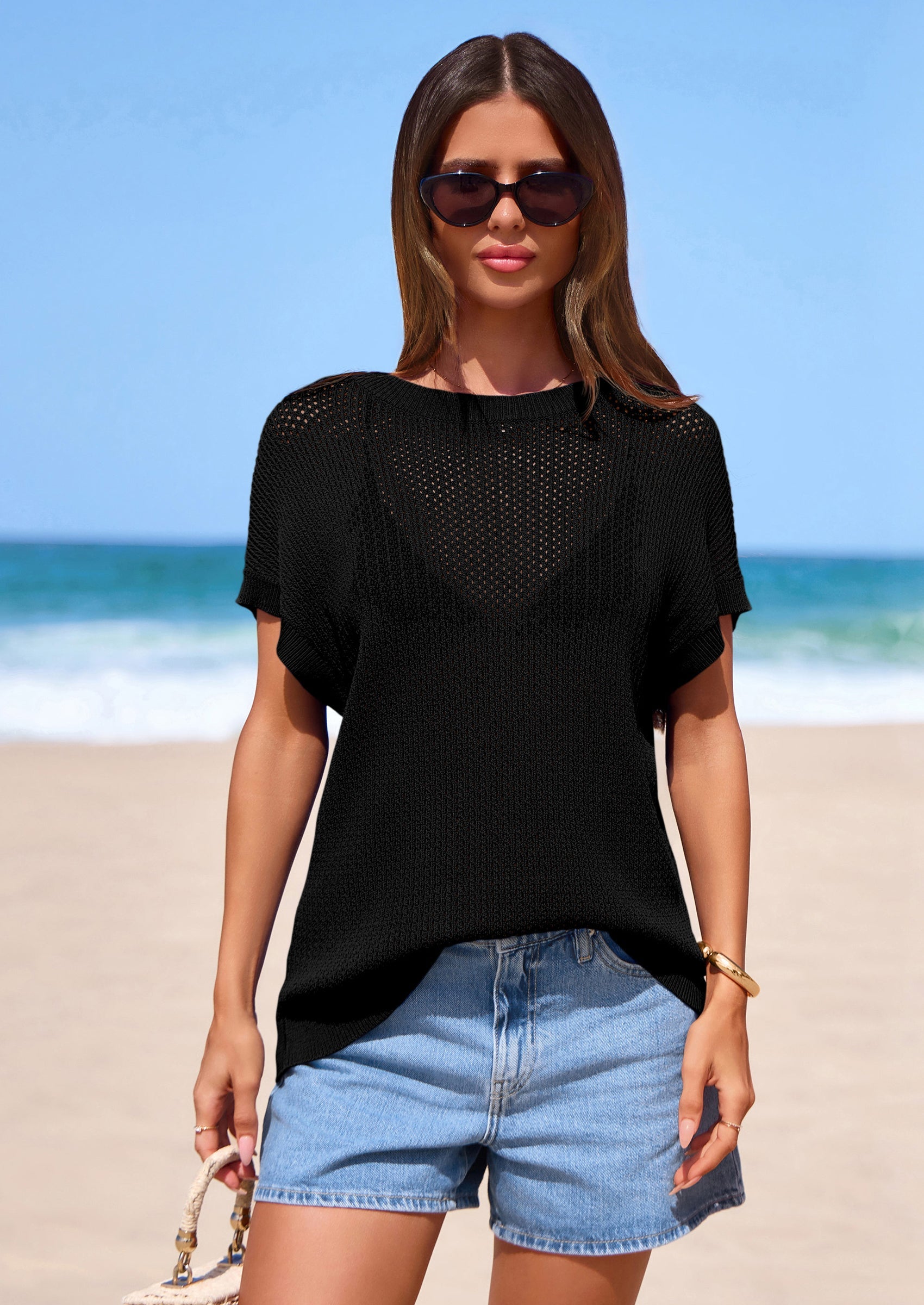 PRETTYGARDEN Women Spring Sweater Vest Business Casual Tank Top Lightweight Cap Sleeve Knit Shirts Trendy Summer Outfits PRETTYGARDEN