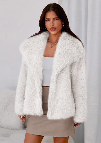 PRETTYGARDEN Womens Winter Coats Trendy Long Sleeve Furry Faux Fur Jackets Button Lapel Warm Fall Outwear with Pockets