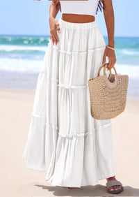 PRETTYGARDEN Women's Tiered Maxi Skirt Summer Spring Fashion 2026 High Waisted Long Flowy Casual Boho Beach Vacation Clothes PRETTYGARDEN