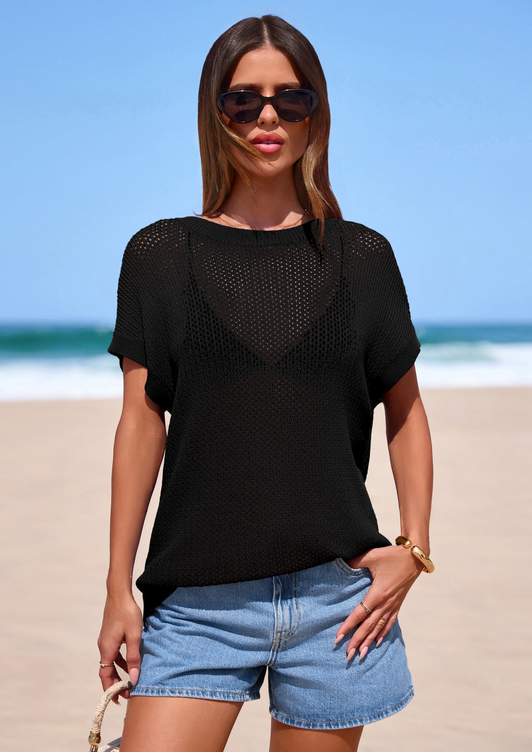 PRETTYGARDEN Women Spring Sweater Vest Business Casual Tank Top Lightweight Cap Sleeve Knit Shirts Trendy Summer Outfits PRETTYGARDEN