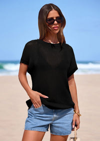 PRETTYGARDEN Women Spring Sweater Vest Business Casual Tank Top Lightweight Cap Sleeve Knit Shirts Trendy Summer Outfits PRETTYGARDEN