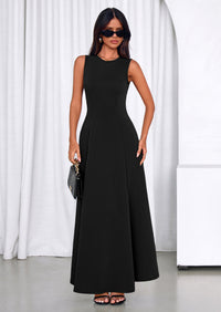 PRETTYGARDEN Women's Summer Tank Maxi Dress Spring Sleeveless Swing A Line Long Flowy Elegant Cocktail Dresses Pockets PRETTYGARDEN