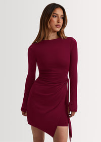 PRETTYGARDEN Women Mini Bodycon Dresses Long Sleeve Ruched Fitted Short Night Out Trendy Party Club Outfits Fall Clothes