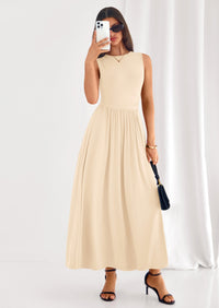 PRETTYGARDEN Summer Maxi Dresses for Women Sleeveless A Line Flowy Long Casual Sundress Wedding Guest Fashion Clothing PRETTYGARDEN