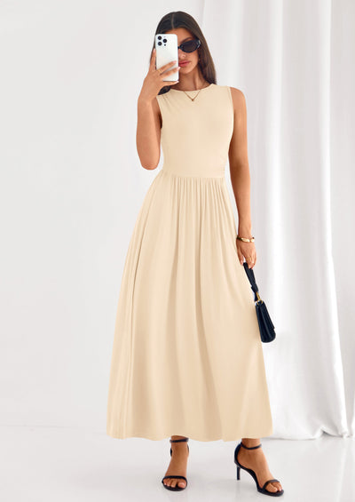 PRETTYGARDEN Summer Maxi Dresses for Women Sleeveless A Line Flowy Long Casual Sundress Wedding Guest Fashion Clothing PRETTYGARDEN