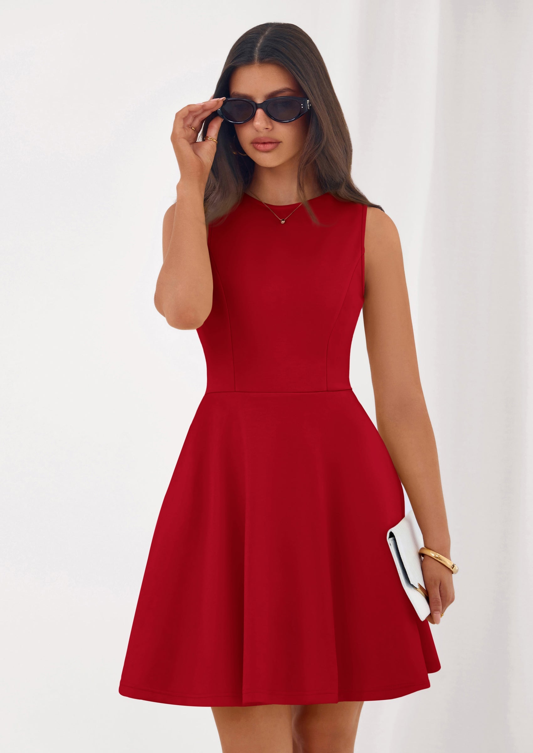 PRETTYGARDEN A Line Dresses for Women Elegant Classy Sleeveless Summer Short Tank Cocktail Party Spring Mini Dress PRETTYGARDEN