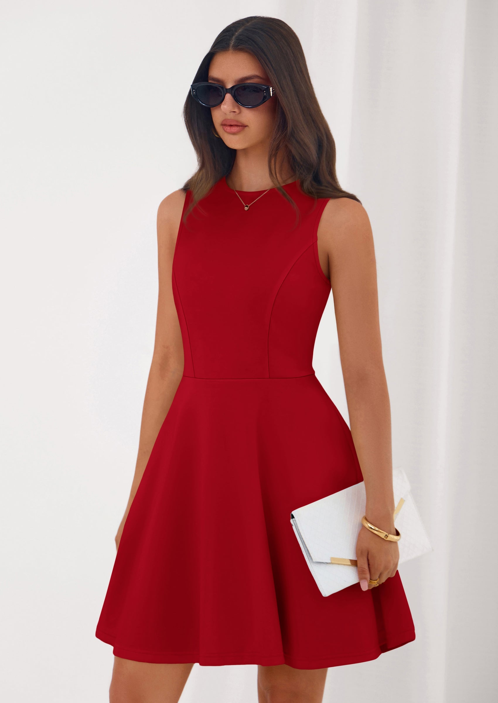 PRETTYGARDEN A Line Dresses for Women Elegant Classy Sleeveless Summer Short Tank Cocktail Party Spring Mini Dress PRETTYGARDEN