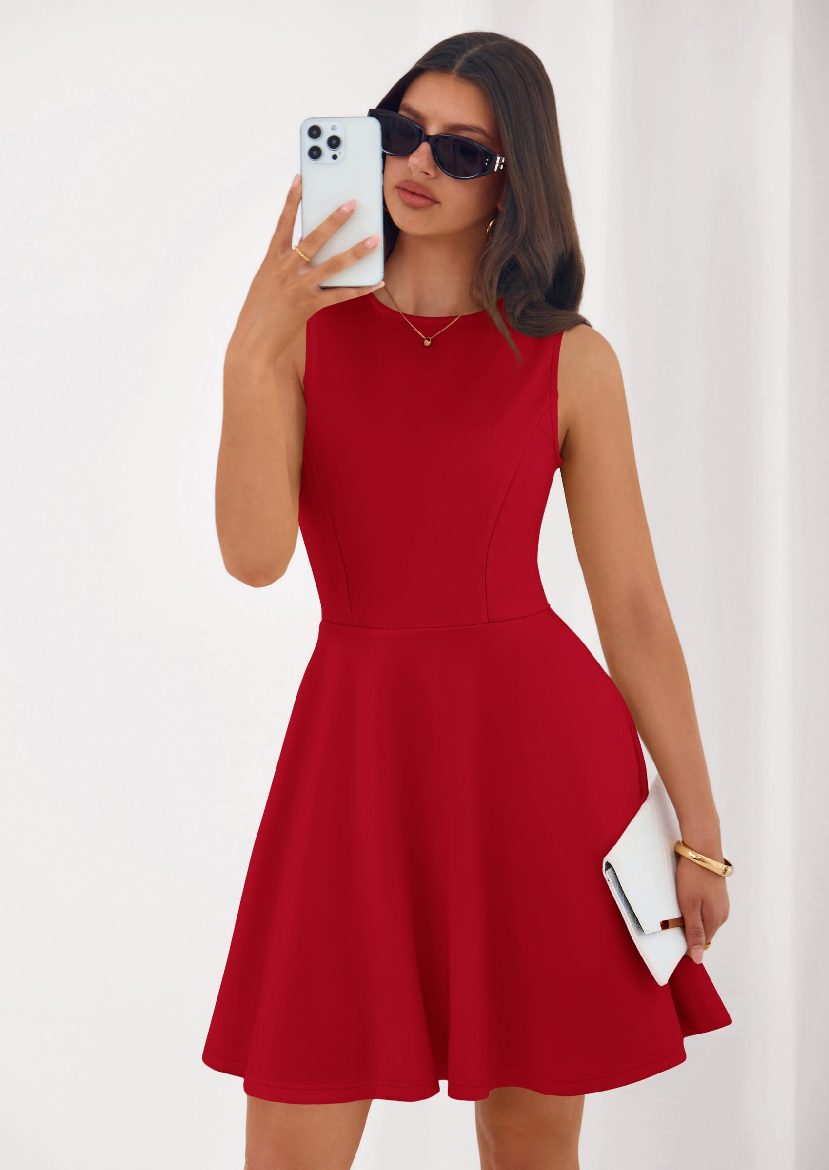 PRETTYGARDEN A Line Dresses for Women Elegant Classy Sleeveless Summer Short Tank Cocktail Party Spring Mini Dress PRETTYGARDEN