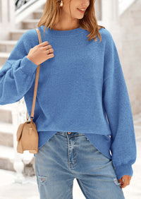 PRETTYGARDEN Women's Fall Sweaters Casual Crew Neck Long Sleeve Pullover Tops Ribbed Knit Loose Fit Winter Clothes