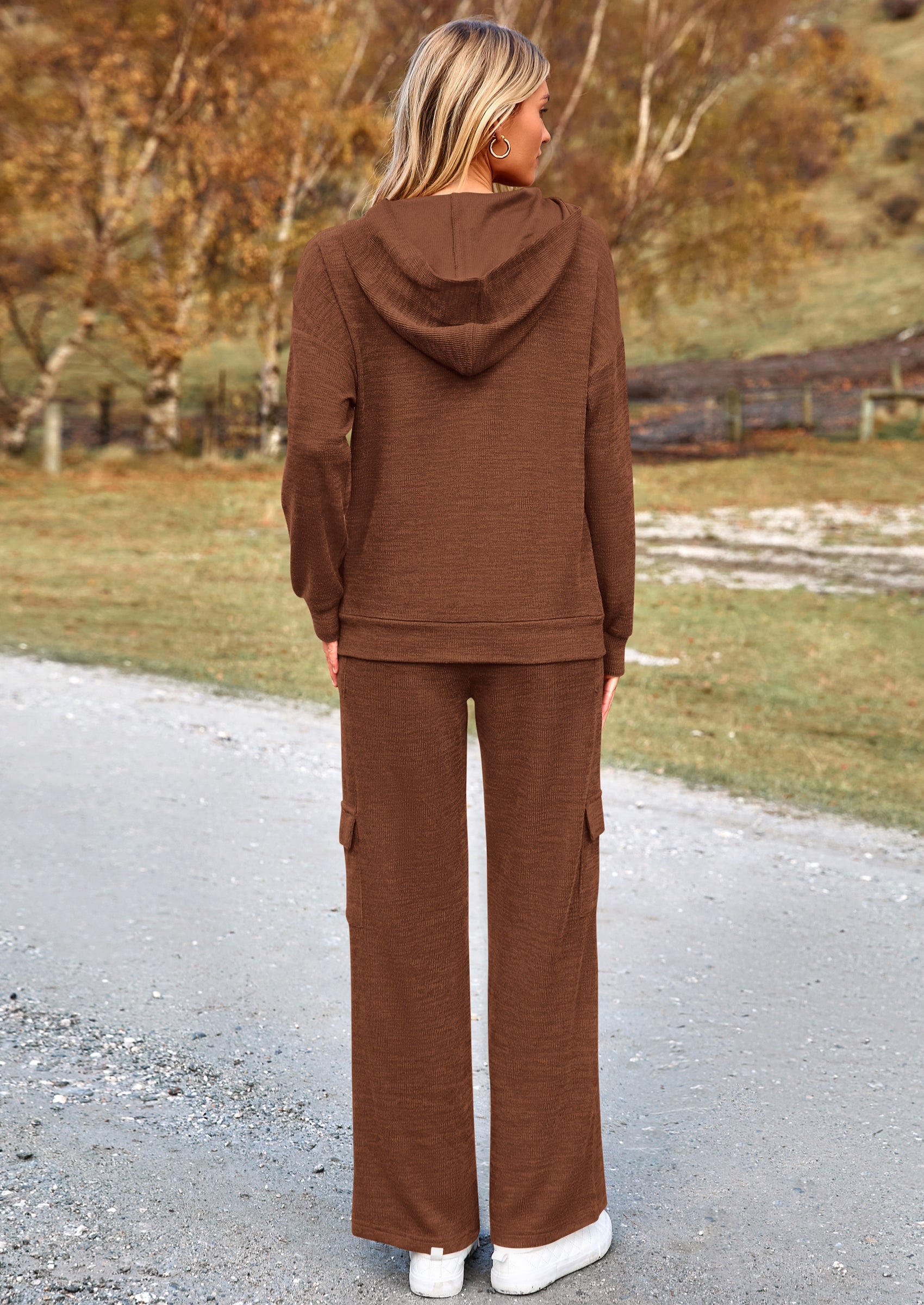 PRETTYGARDEN 2 Piece Sets For Women Fall Sweatsuits Outfits Lounge Matching Hoodie Set Travel Track Suits Winter Clothes