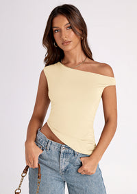 PRETTYGARDEN Womens Off The Shoulder Tops Summer Sleeveless One Shoulder Ruched Asymmetrical Y2K Going Out Crop Tank Top