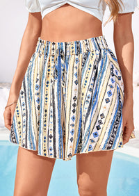PRETTYGARDEN Women's Flowy Shorts Summer Fashion Beach Vacation Clothes Casual High Waist Wide Leg Ruffle Shorts