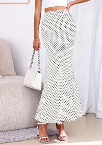 PRETTYGARDEN Maxi Skirts for Women 2026 Summer Flowy High Waisted Polka Dot Mermaid Office Work Spring Fashion Long Skirt PRETTYGARDEN
