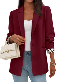 PRETTYGARDEN Blazers for Women Fall Work Office Suit Jackets Dressy Open Front Leopard Blazer Business Casual Outfits