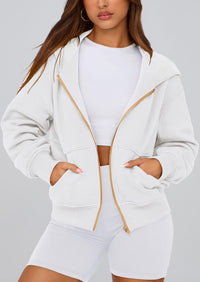 PRETTYGARDEN Hoodies For Women Sweatshirt Zip Up Hoodie Fall Fashion Trendy Long Sleeve Jackets Winter Clothing Outfits
