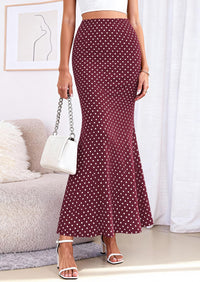 PRETTYGARDEN Maxi Skirts for Women 2026 Summer Flowy High Waisted Polka Dot Mermaid Office Work Spring Fashion Long Skirt PRETTYGARDEN